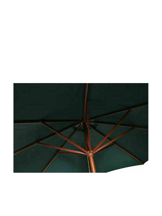 Circular Wooden Green Garden Parasol Φ3m