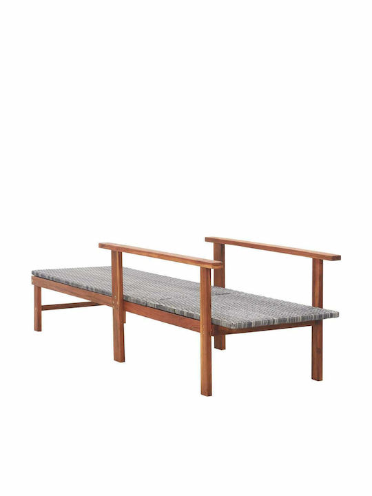 Ξαπλώστρα Rattan Καφέ 200x55x56εκ.