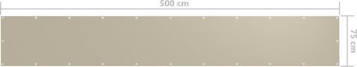 vidaXL Διαχωριστικό Σκίασης σε Ρολό Μπεζ 0.75x5m από Ύφασμα Oxford