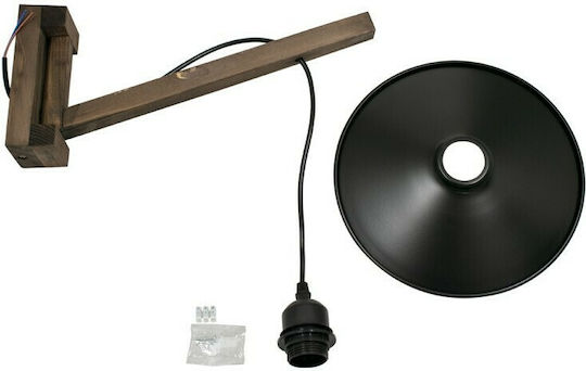 GloboStar Jonas Vintage Lampa De Perete Cu Bază De Bec E27 Maro 26x50x50cm