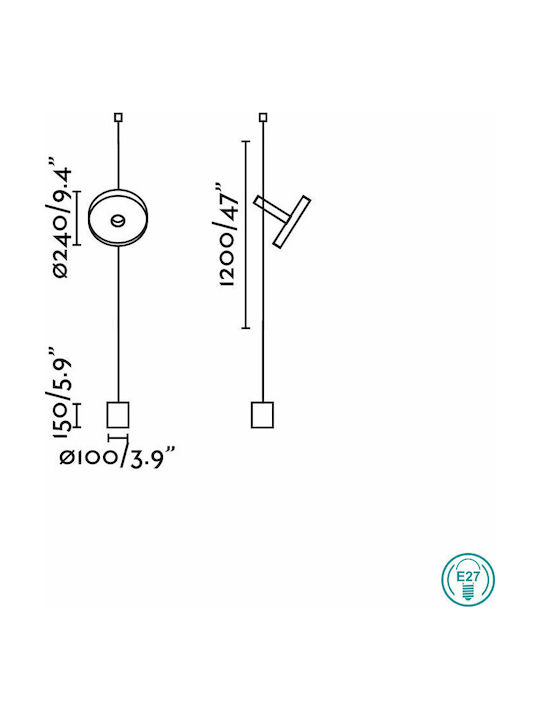 Faro Barcelona Whizz Φωτιστικό Δαπέδου Υ120xΜ24εκ. με Ντουί για Λαμπτήρα E27 Μαύρο