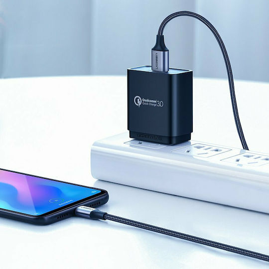 Ugreen US288 Braided USB 2.0 Cable USB-C male - USB-A Μαύρο 2m 60128