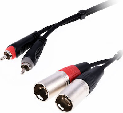 Soundsation XLR male to RCA male 3m Cable (GL-2RCA2XM3)