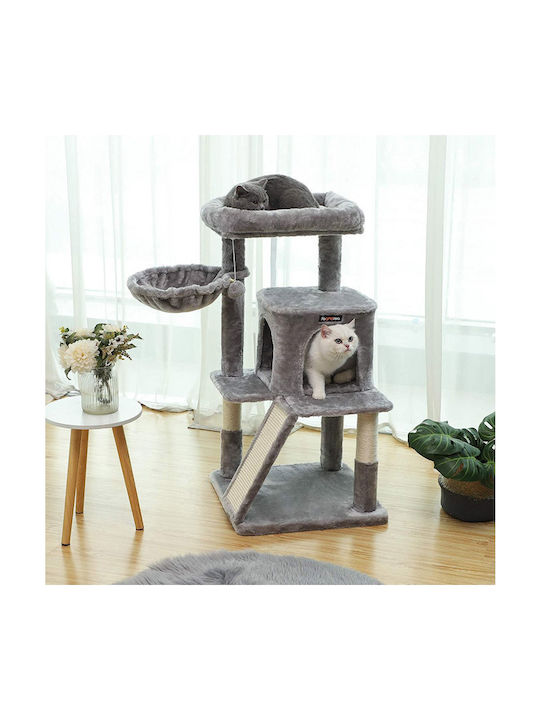 Feandrea Scratching Post Cat Trees Gray 4 levels 48x48x96cm