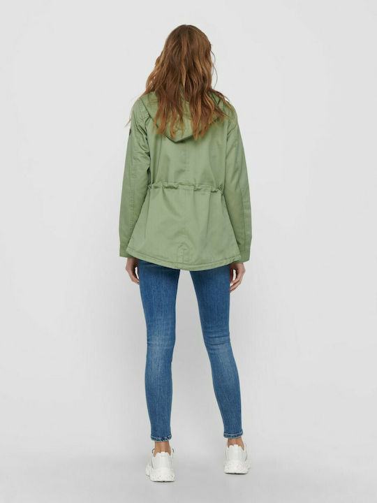 Only Kurz Damen Parka Jacke für Winter Hedge Green