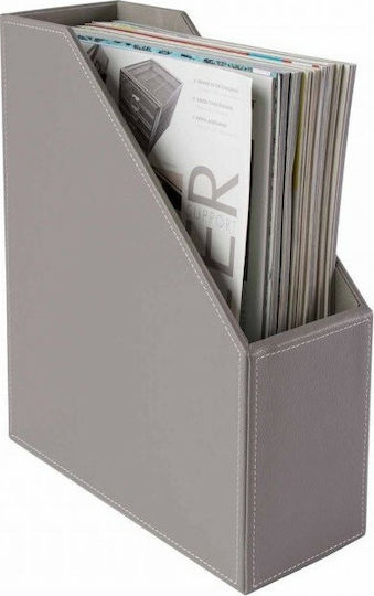 Osco Leather Magazine File Gray 25.5x10x31.5cm