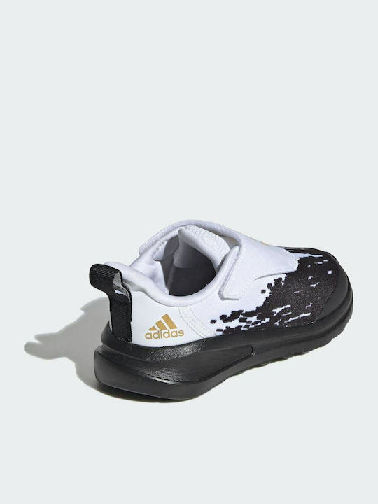 FortaRun Kids Indoor Soccer Shoes without Laces Cloud White / Core Black / Gold Metallic
