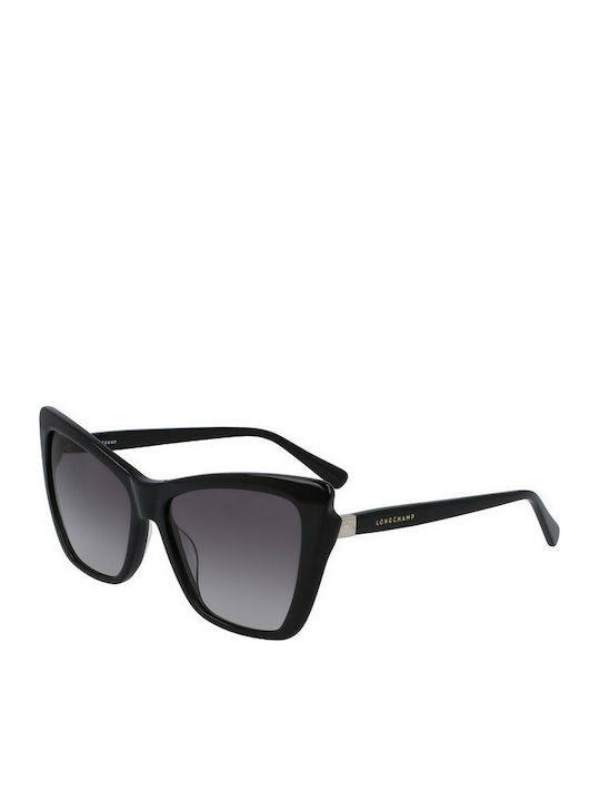 Longchamp Ochelari de soare Μαύρα cu Cadru & Negru Lentilă