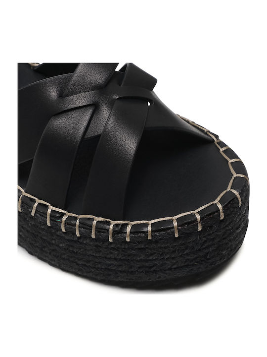 Witney River Platforme Dama Tip Espadrile Negre