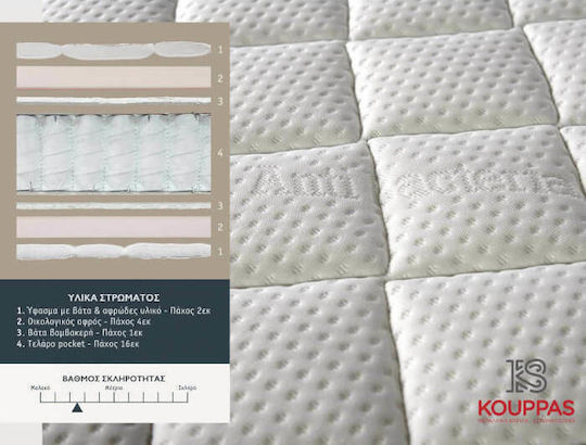 KS Kouppas Ejoyment Hybrid Anatomic Διπλό Ανατομικό Στρώμα Διπλής Όψης 140x190x30cm με Ανεξάρτητα Ελατήρια