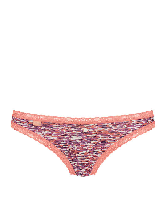 24/7 Weekend Βαμβακερά Femei Brazilia 3Pack cu Dantelă Coral/alb