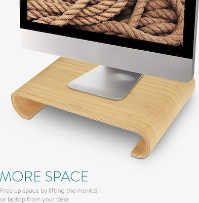 Navaris Wood Bamboo Tabletop Suport Monitor Maro