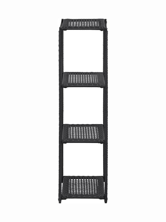 vidaXL vidaXL Kitchen Rack Rattan Black 4 Tiers 30x30x120cm