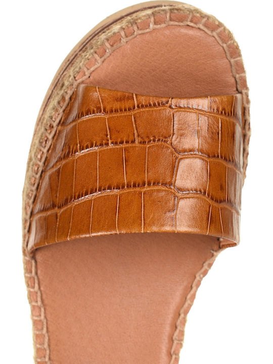Women's Leather Platform Shoes Tabac Brown