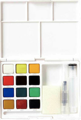 Sakura Koi Water Colors Aquarellfarbenset Bunte mit Pinsel 12Stück 38946-2