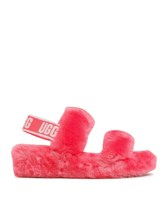 UGG Oh Yeah Зимни Дамски Пантофи С Отворени Пръсти Ягода Сорбе