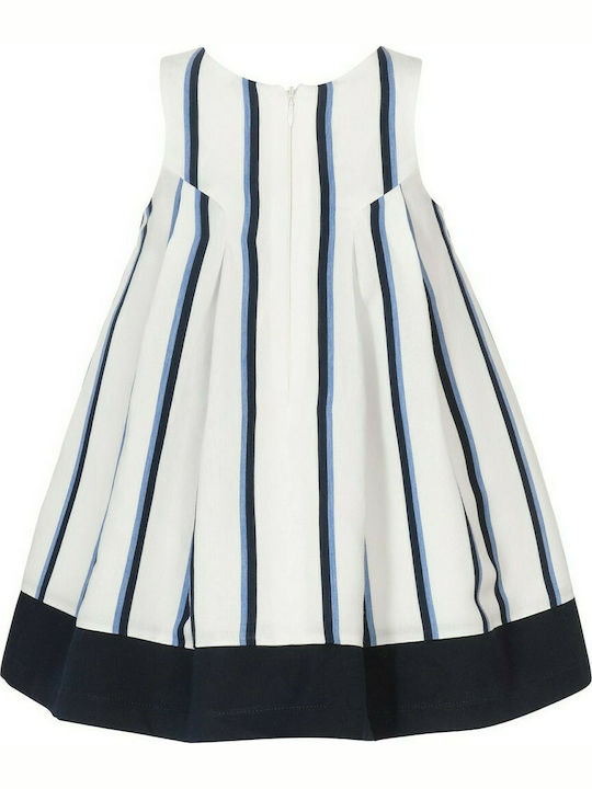 Balloon Chic Kids Dress Striped Sleeveless White