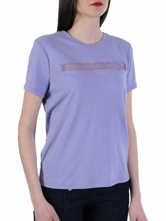 ELISABETTA FRANCHI T-SHIRT LOGO LAVENDEL