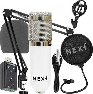 Next Condenser (Large Diaphragm) XLR Microphone Shock Mount Kit Shock Mounted/Clip On Mounting in White Color