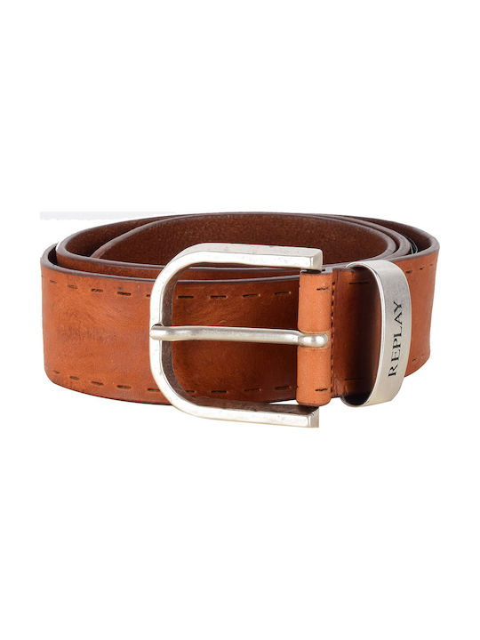 Replay Men's Leather Belt Tabac Brown