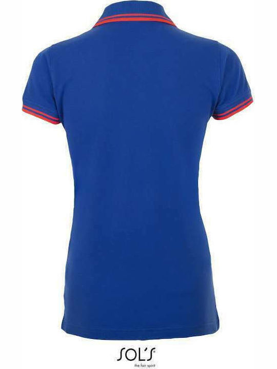 Sol's Pasadena Women's Short Sleeve Promotional Blouse Royal Blue/Neon Coral 00578-529