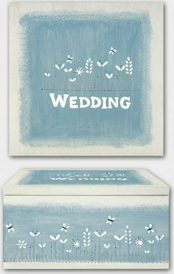 Synchronia Cutie Decorativă Lemn Wedding Albastru