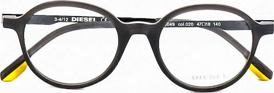 Diesel Rame Ochelari Pentru Femei Acetat Negru DL5049-020