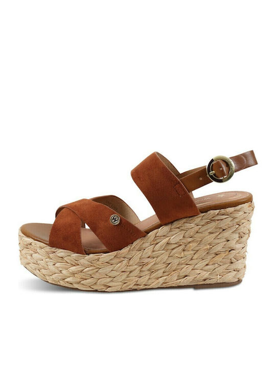 Malaga Batida Women's Suede Platform Shoes Brown