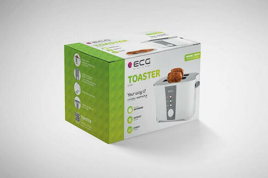 ECG Φρυγανιέρα 2 Θέσεων 800W Λευκή