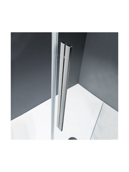 Devon Flow Corner Entry 455-CF12080C-100 Cabin for Shower with Sliding Door 120x80x195cm Clean Glass Chrome