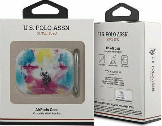 U.S. Polo Assn. Tie & Dye Θήκη Σιλικόνης με Γάντζο σε Πολύχρωμο χρώμα για Apple AirPods Pro