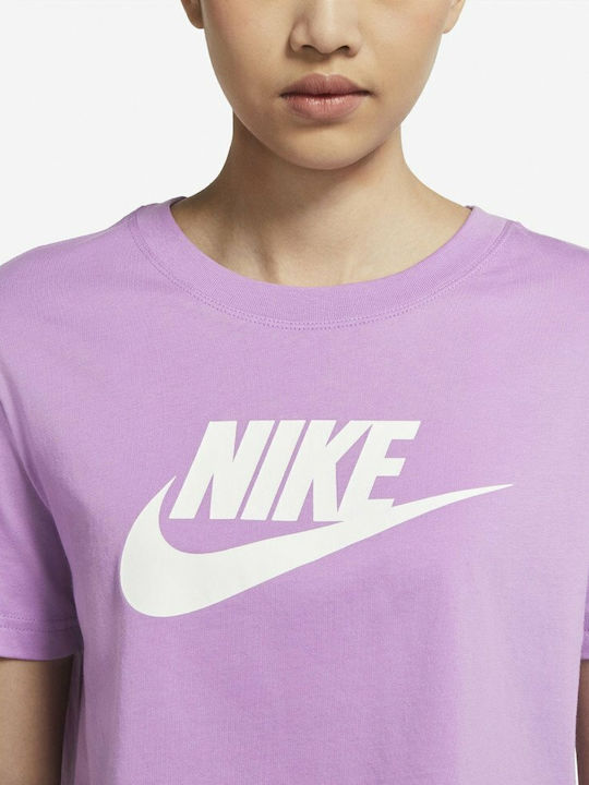 Sportswear Women's Athletic Crop Top Short Sleeve Violet Shock