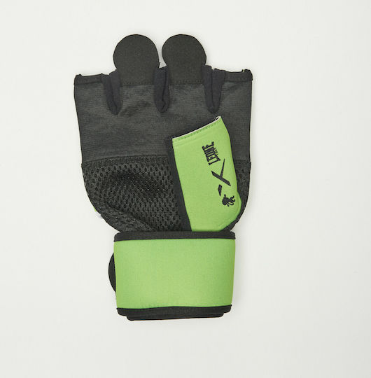 Leone Basic Fitness Boxing Gloves made of Synthetic Leather for Bag Green