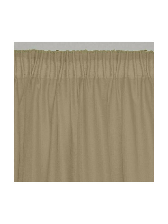 Lino Home Curtain with Pencil Pleat Line 105 Coffee 300x295cm