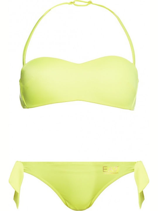 Bikini Set Sports Bra & Slip Bottom with Laces Yellow