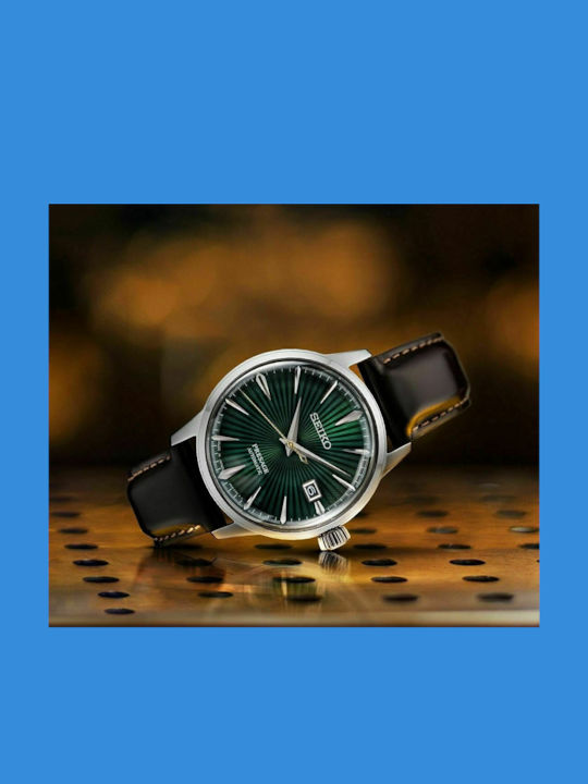 Seiko Presage Basic Line Men's Watch 40mm Automatic with Brown Leather Strap