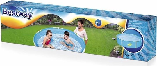Bestway Детски Кръгъл Басейн PVC 580л с Метална Рамка 152x38см Светлосин
