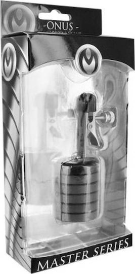 XR Master Series Onus Nipple Clip W Magnet Weights Brustwarzenklemmen in Silber Farbe