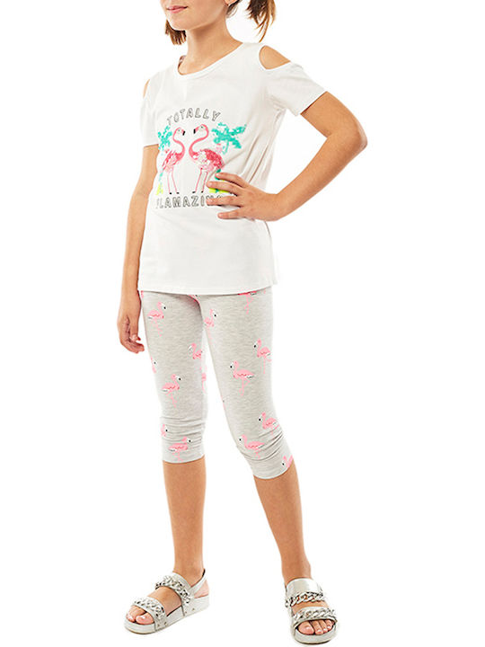 Εβίτα Kids Set with Leggings Summer 2pcs White