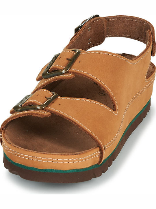 Airbag Leather Men's Sandals in Brown Color