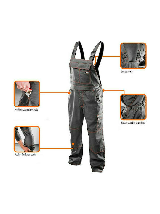 Neo Tools Work Coverall Dungarees Gray