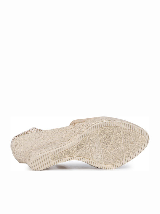 Damenplattformen im Espadrilles-Stil Beige