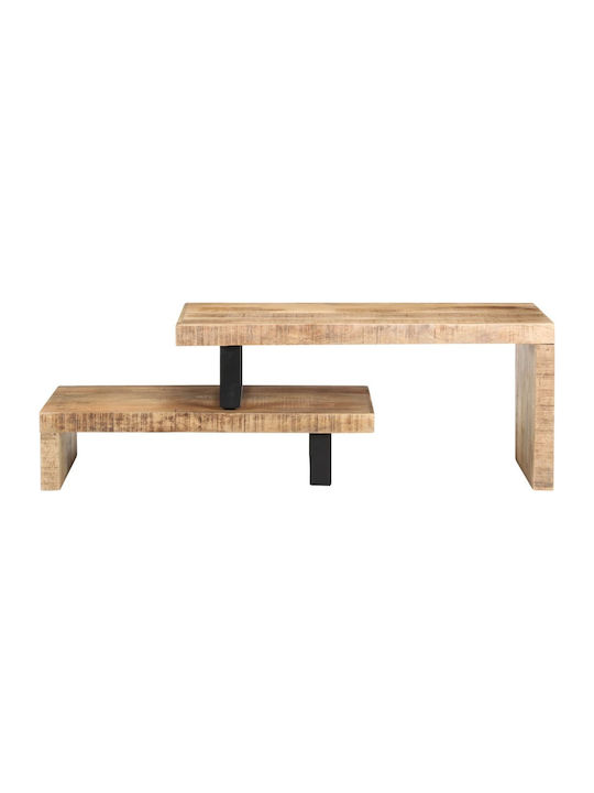 Rectangular Solid Wood Zigon Tables Natural L90xW50xH40cm