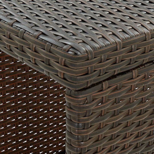 Tisch Bar für Außenbereich Rattan Stabil Brown 120x60x110cm