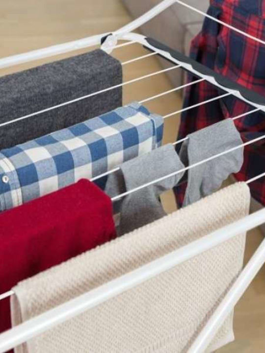 Vileda Universal Metallic Folding Floor Clothes Drying Rack with Hanging Length 18m