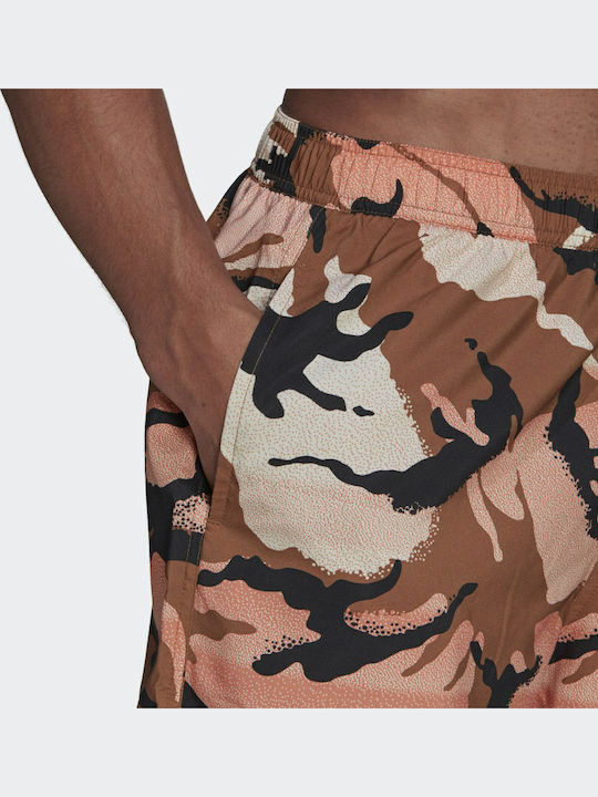 Short-length Graphic Herren Badebekleidung Shorts Wild Brown / Hazy Copper Tarnfarben
