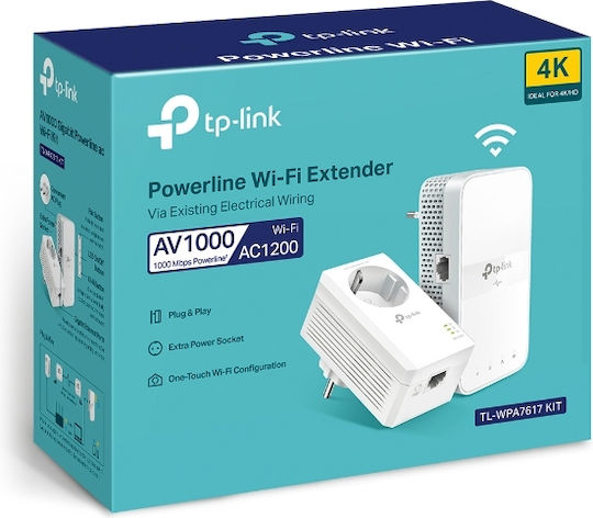 TP-LINK TL-WPA7617 KIT v1 Powerline Wi‑Fi 5 with Passthrough Socket and Gigabit Ethernet Port