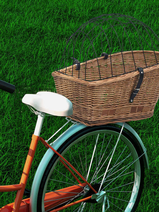 vidaXL 170903 Bicycle Basket Rear with Cover Brown