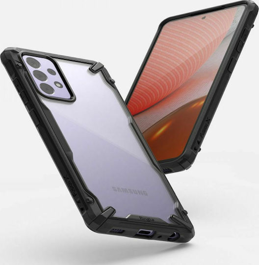 Ringke Fusion-X Back Cover Πλαστικό / Σιλικόνης με Λουράκι Μαύρο (Galaxy A72)