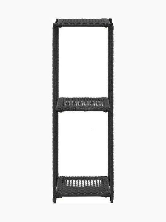 vidaXL Rattan Küchenregal Mit 3 Ebenen Schwarze 30x30x90cm